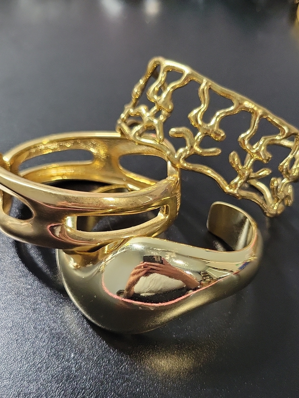 Gold-Tone Sculptural Cuff Bracelet Lot
